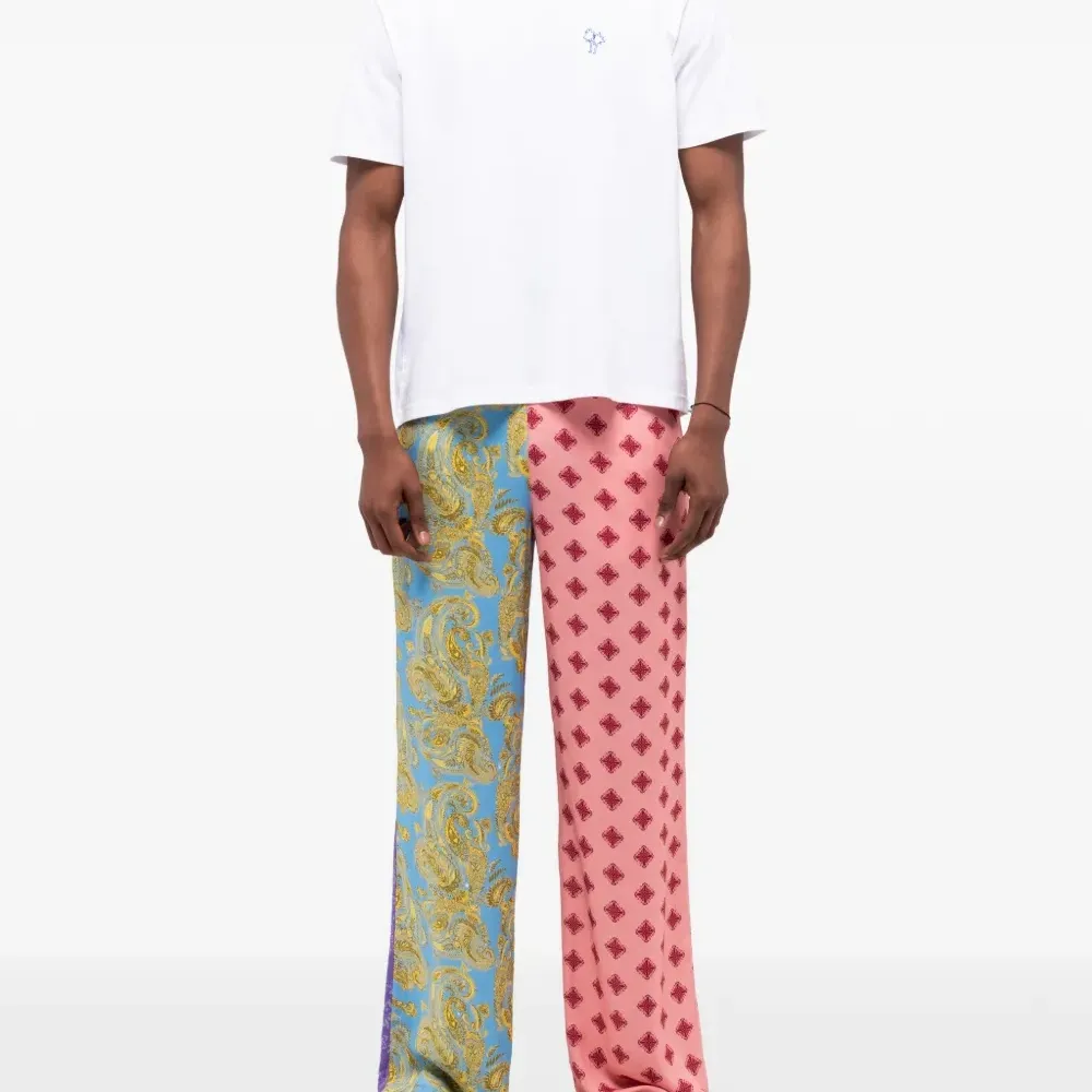 Брюки с пэчворком из узора "пейсли"