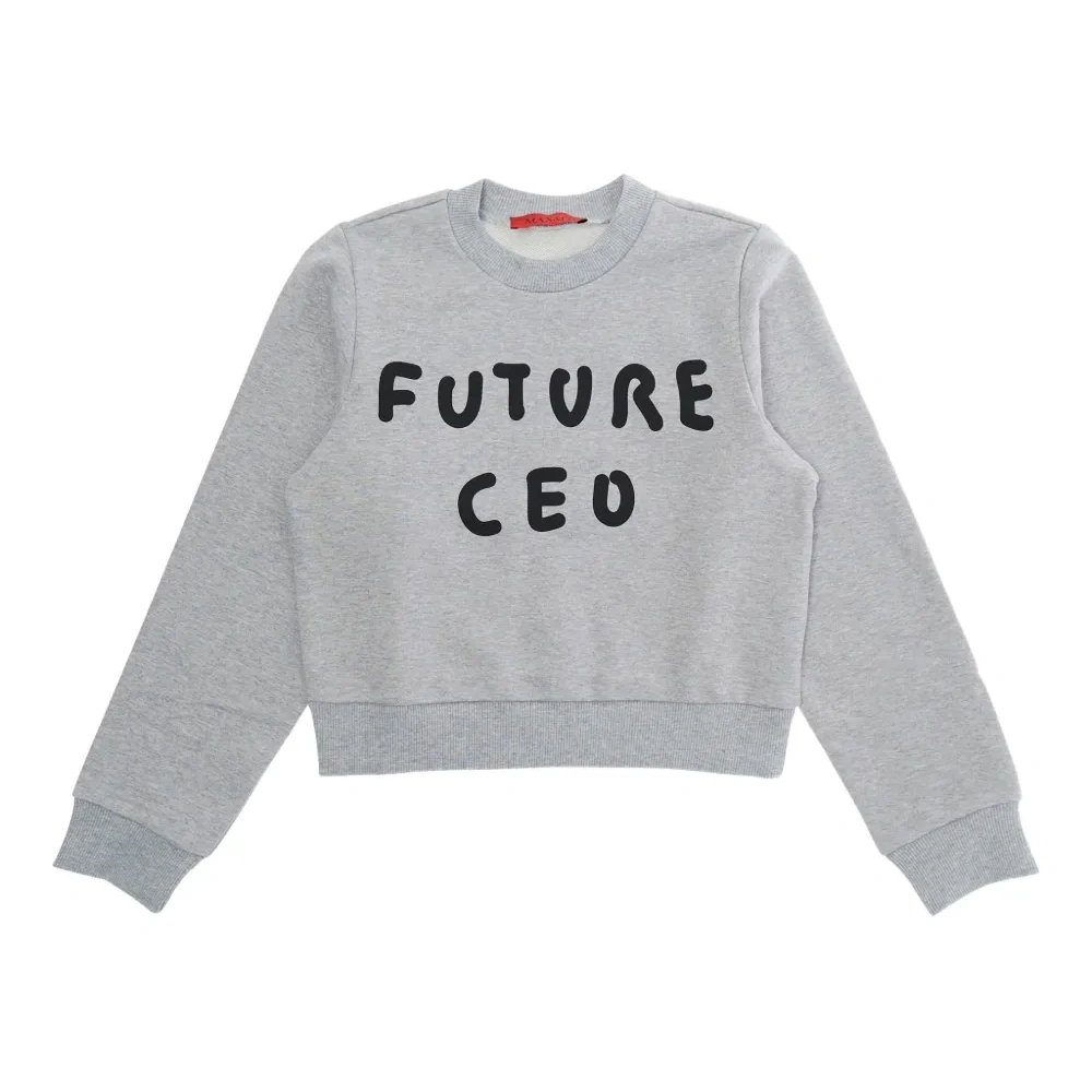 Свитшот с круглым вырезом и графичным принтом