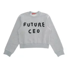 Свитшот с круглым вырезом и графичным принтом