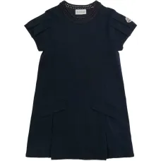 Платье с вязаным воротником и карманами