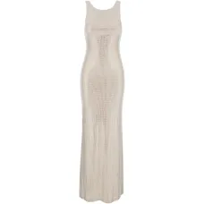 Макси-платье без рукавов с украшением из кристаллов