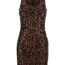 Мини-платье без рукавов с пайетками