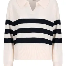 Полосатый свитер Irina с воротником поло