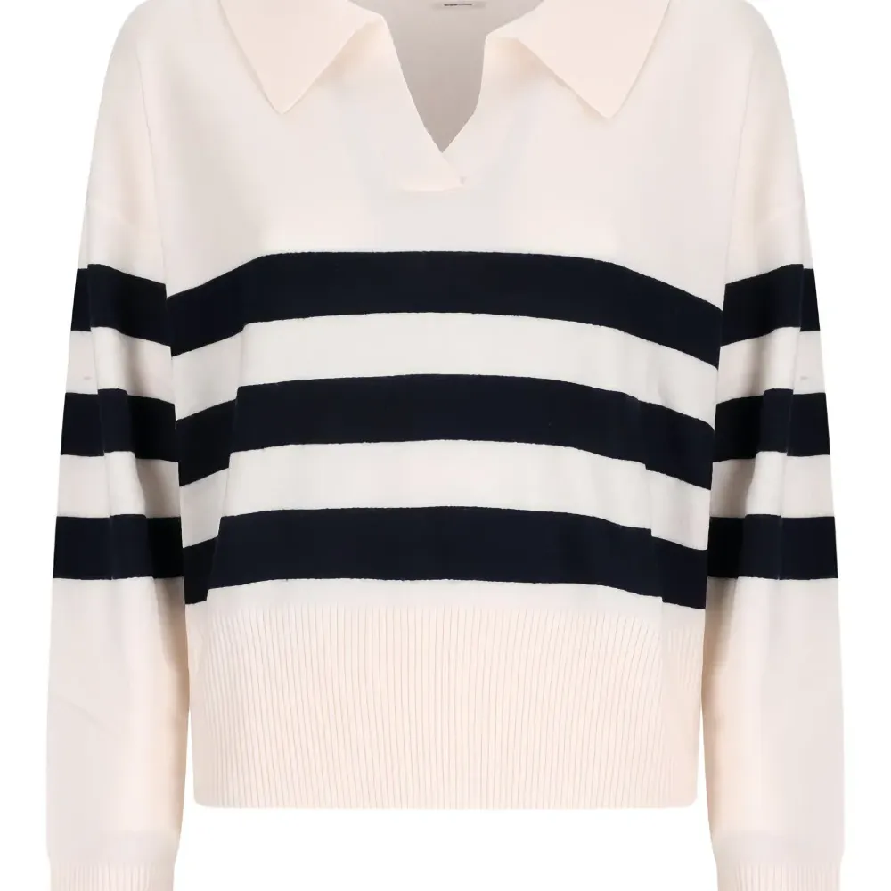 Полосатый свитер Irina с воротником поло Полосатый свитер Irina с воротником поло