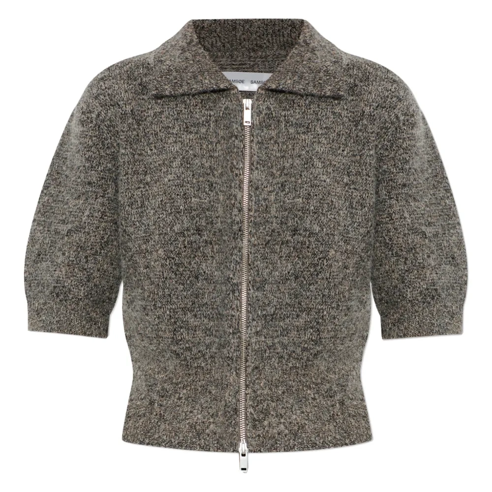 Топ с воротником на молнии