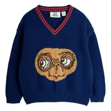 Джемпер с V-образным вырезом и принтом E.T. Джемпер с V-образным вырезом и принтом E.T.