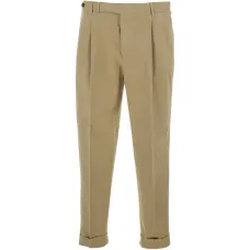 Брюки со складками и манжетами