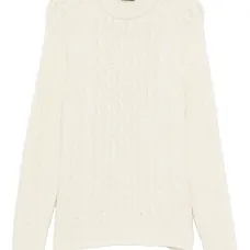 Свитер вязаный косичками