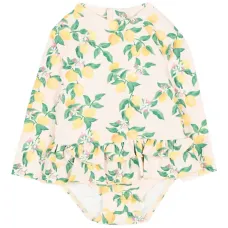 Купальник с оборками и принтом