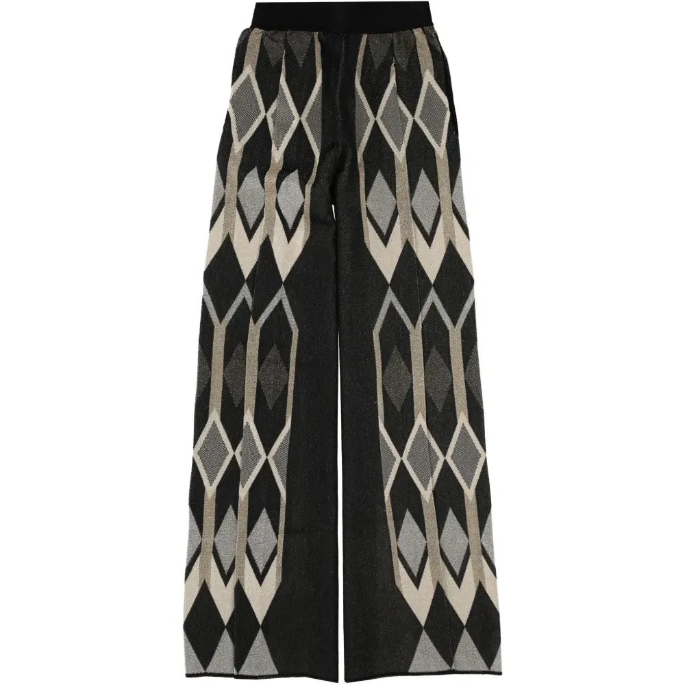 Брюки с геометрическим узором "ромбы"