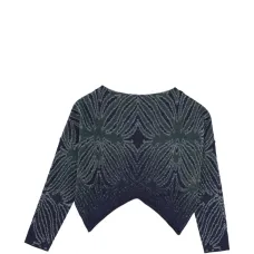 Укороченный вязаный топ с узором