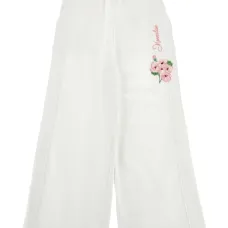 Брюки с цветочной вышивкой