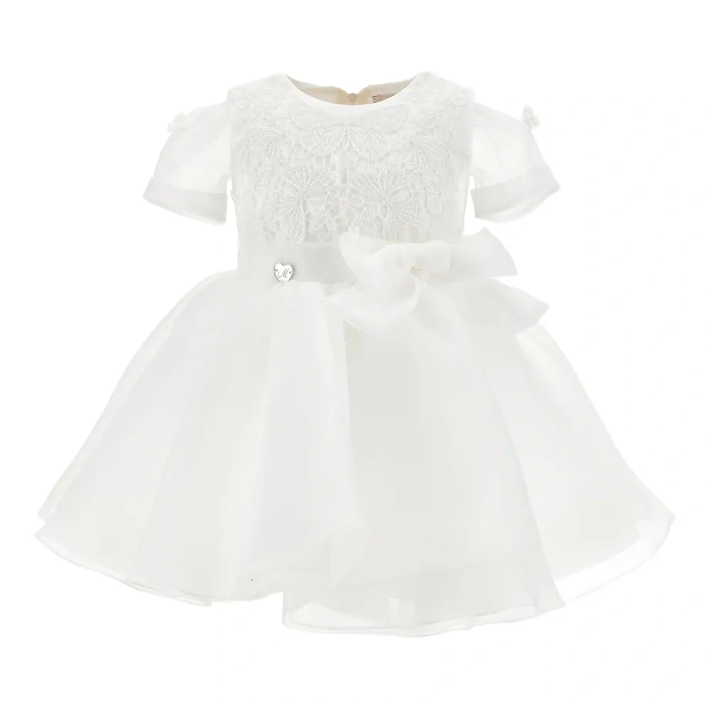 Кружевное платье с бантом