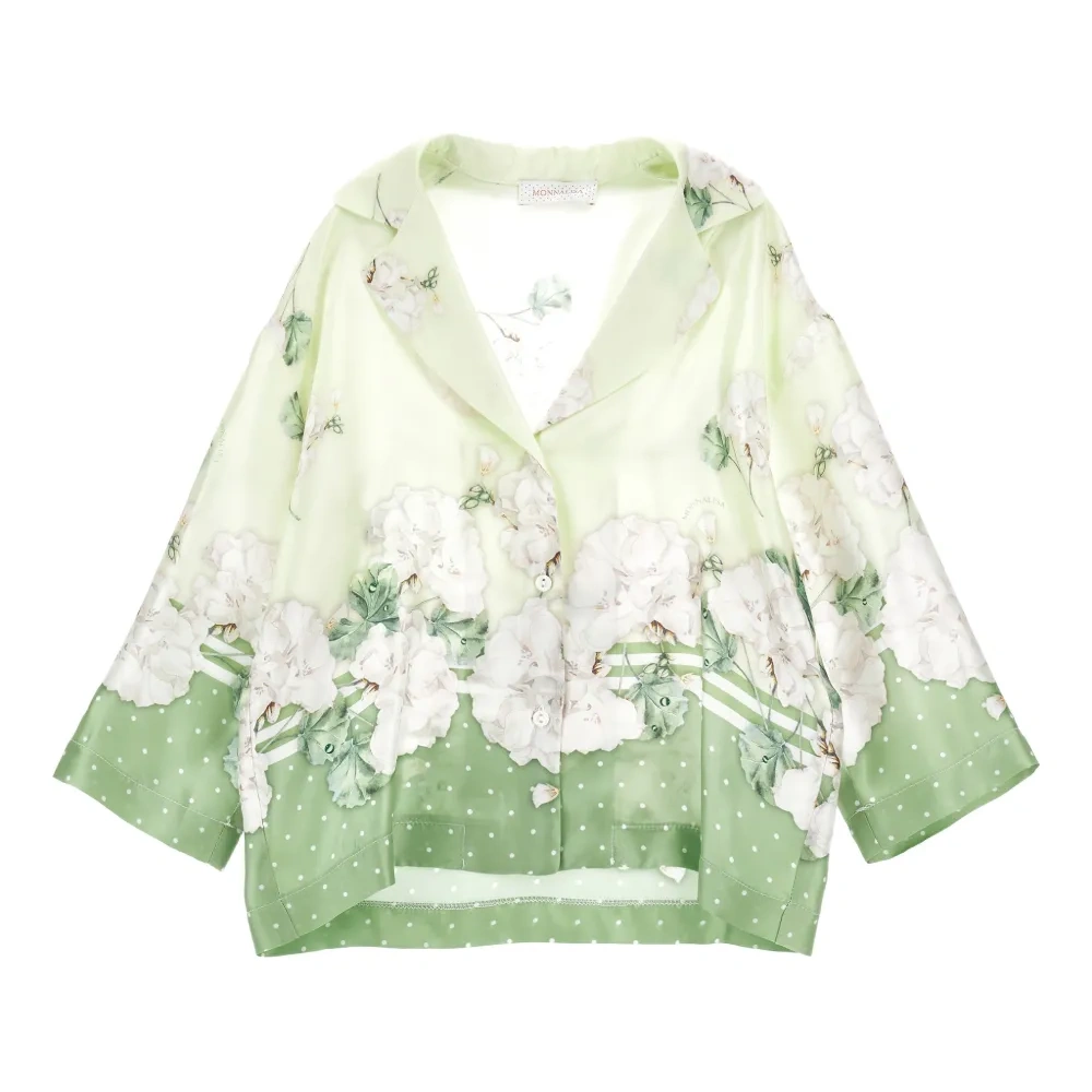 Топ в горох с цветочным принтом