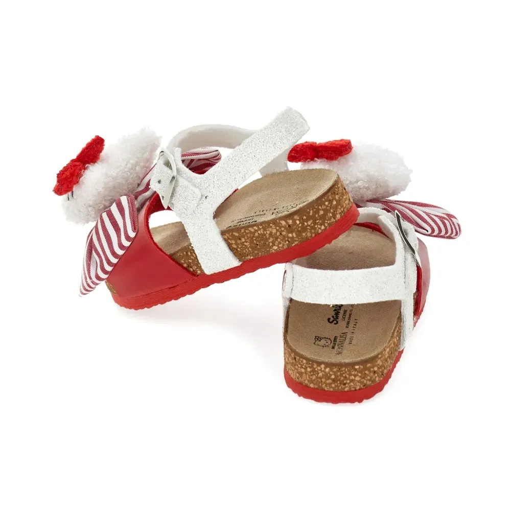 Босоножки с полосатыми бантами