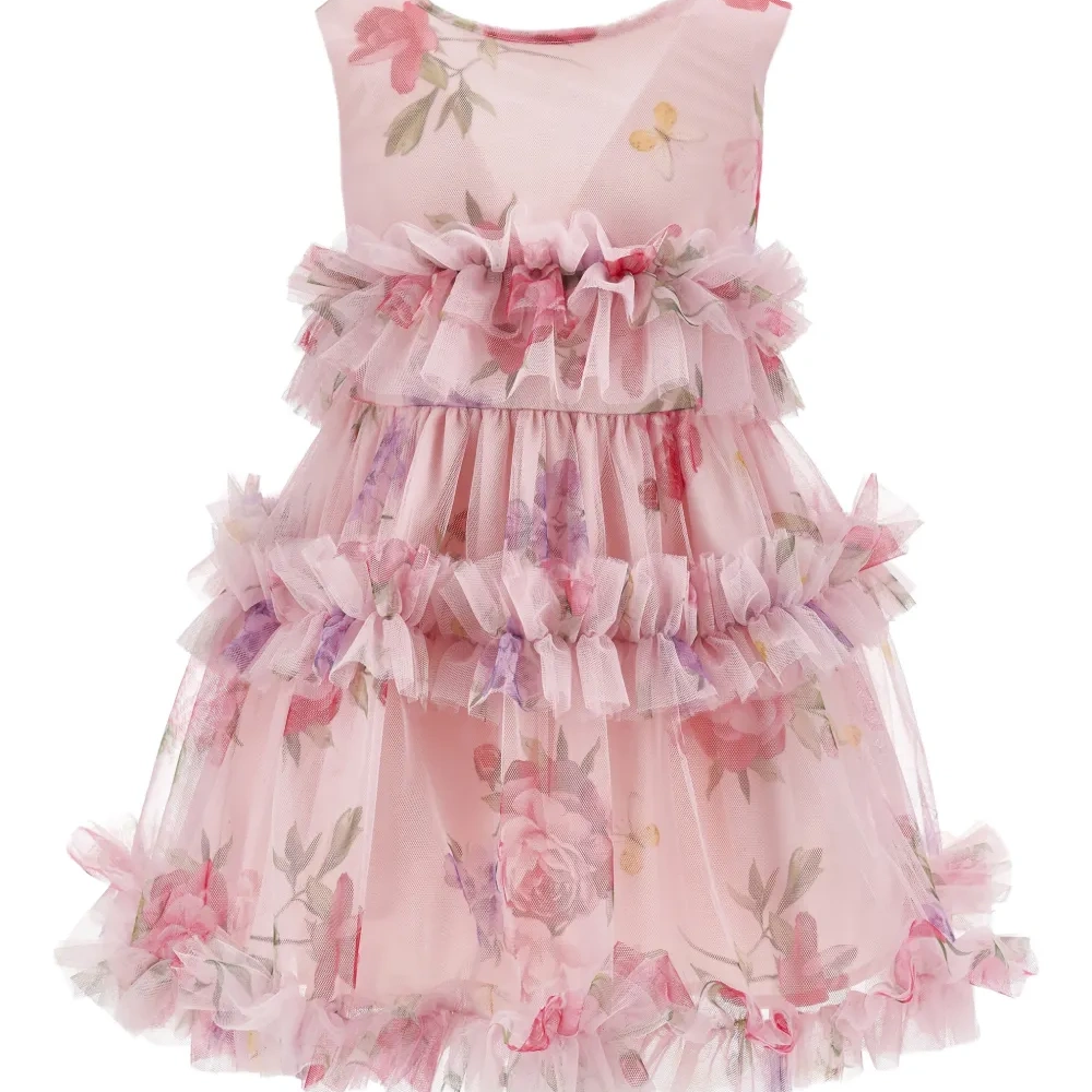 Платье с оборками и цветочным принтом