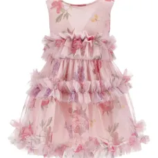 Платье с оборками и цветочным принтом