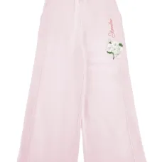 Брюки с цветочной вышивкой