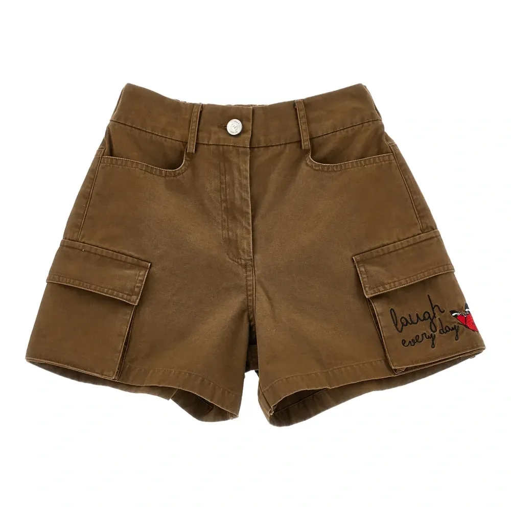 Шорты карго с вышивкой