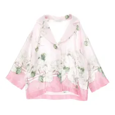 Топ в горох с цветочным принтом