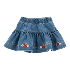 Джинсовая юбка с вышитым логотипом