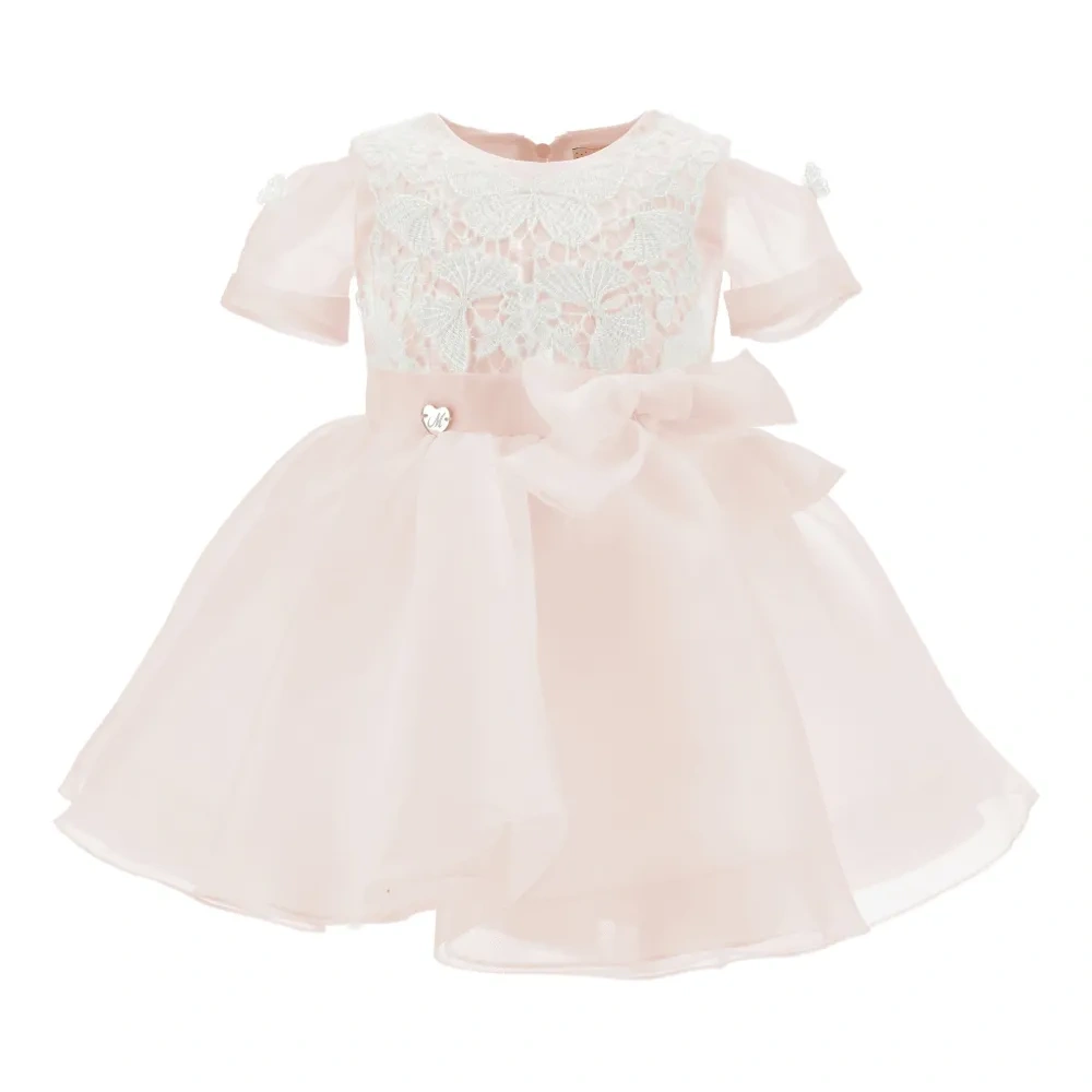 Кружевное платье с бантом