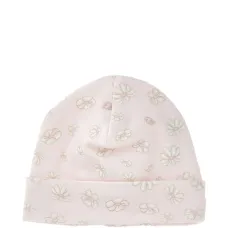 Шапка бини с цветочным принтом