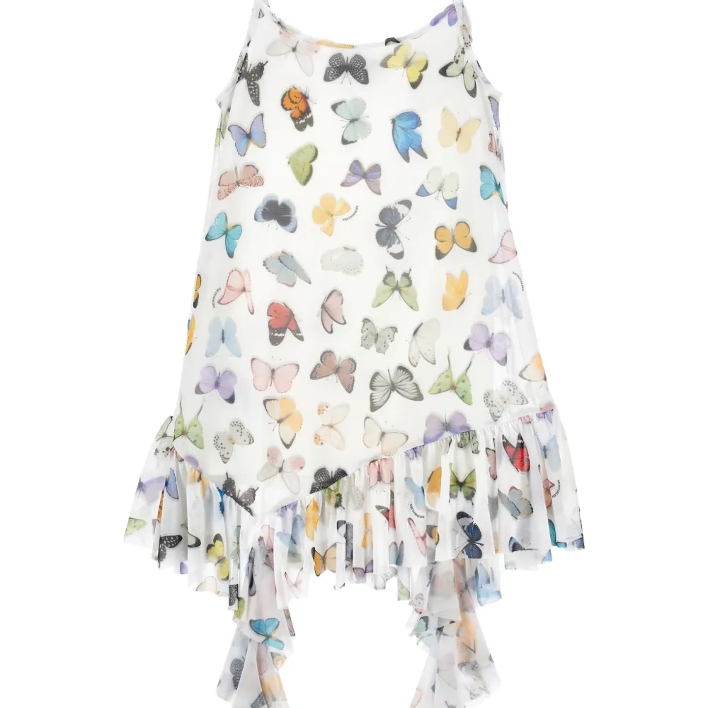 Платье с оборками и принтом