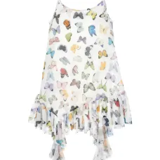 Платье с оборками и принтом