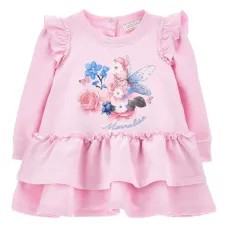 Платье с оборками и цветочным принтом