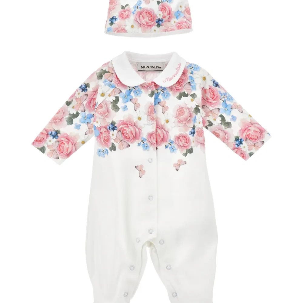Комплект для новорожденного с цветочным принтом