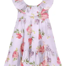 Платье с оборками и цветочным узором