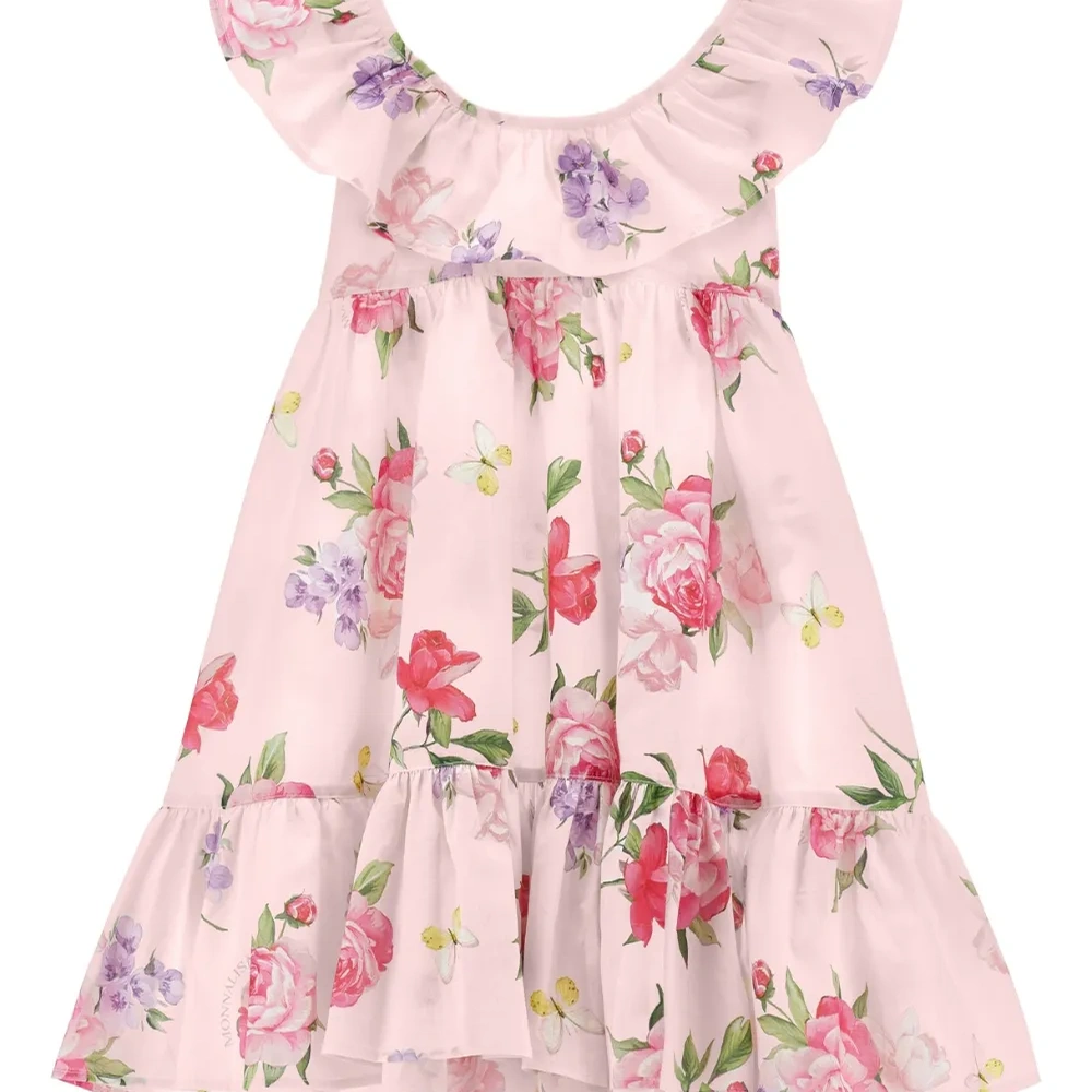 Платье с оборками и цветочным принтом