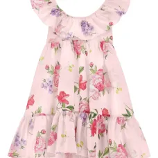 Платье с оборками и цветочным принтом