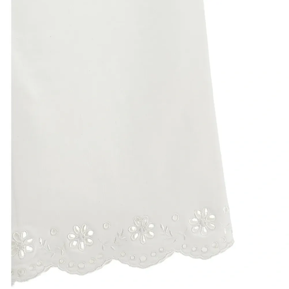 Брюки с кулиской и цветочной вышивкой