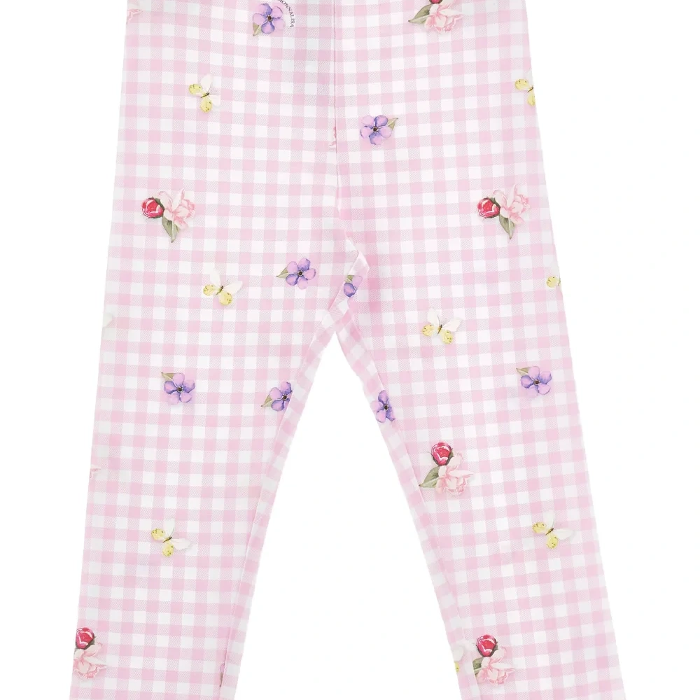 Клетчатые легинсы с цветочным узором