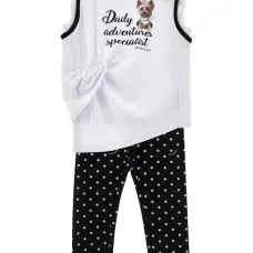 Комплект из топа и брюк в горох