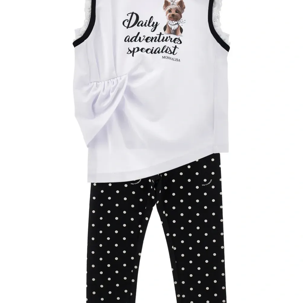 Комплект из топа и брюк в горох