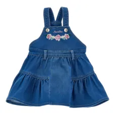 Джинсовое платье с цветочной вышивкой