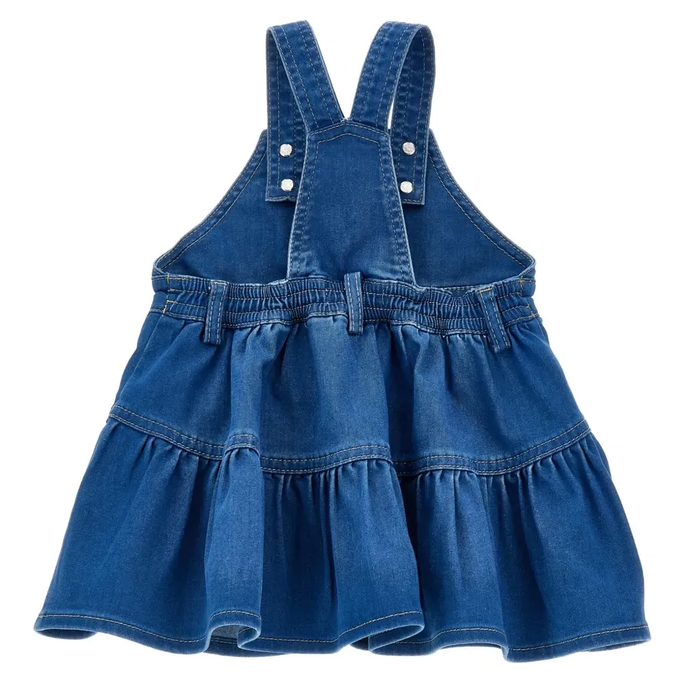 Джинсовое платье с цветочной вышивкой