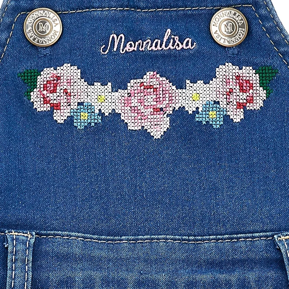 Джинсовое платье с цветочной вышивкой