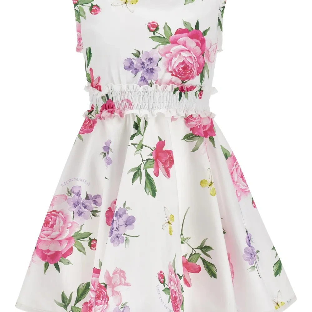 Платье с оборками и цветочным принтом