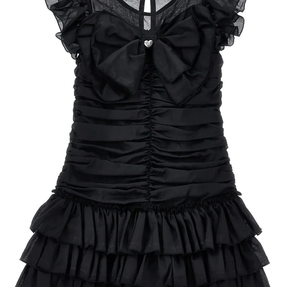 Платье с оборками и бантом