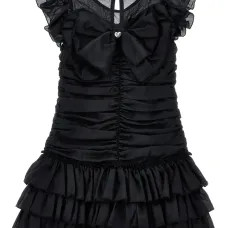 Платье с оборками и бантом