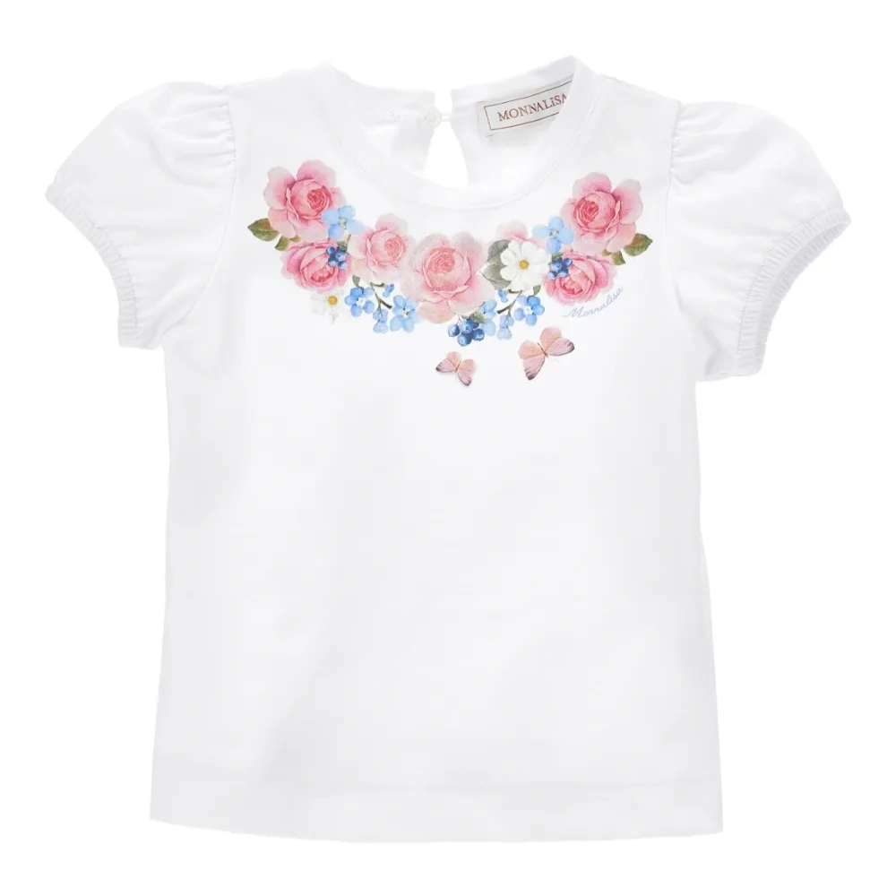 Футболка с объемными рукавами и цветочным принтом