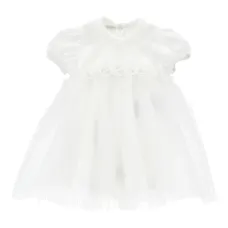 Платье из тюля с цветочной аппликацией