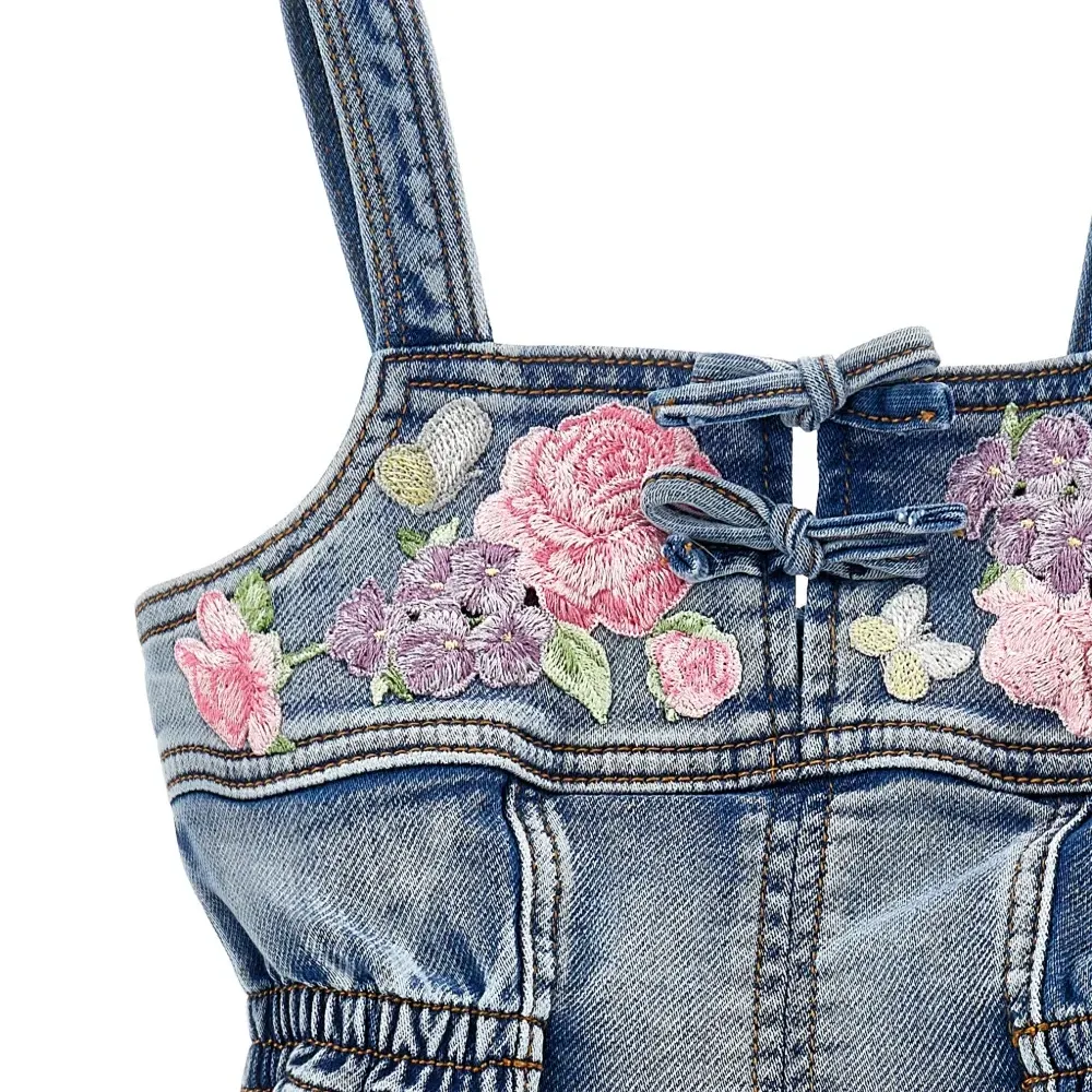 Ромпер с цветочной вышивкой