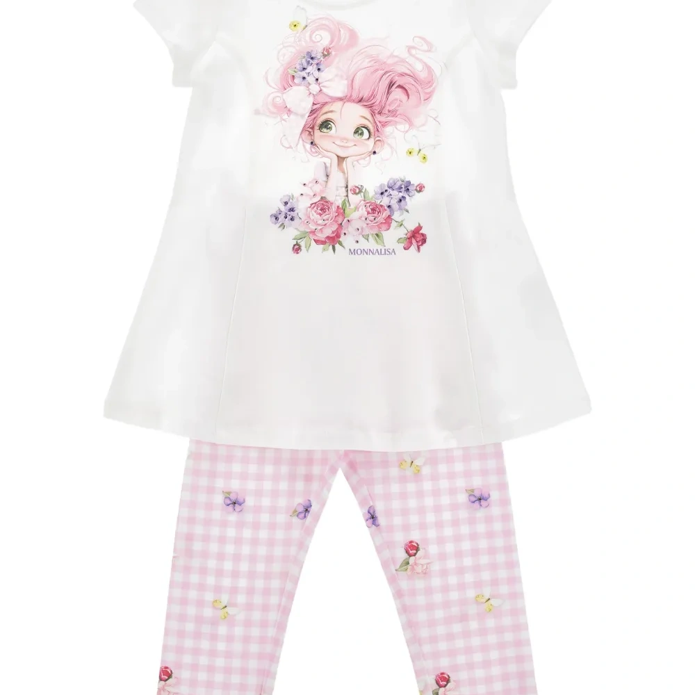 Комплект Gingham из топа и брюк с цветочным принтом