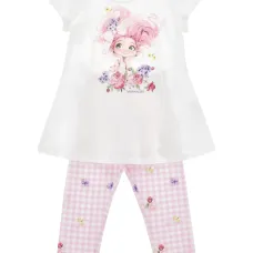 Комплект Gingham из топа и брюк с цветочным принтом