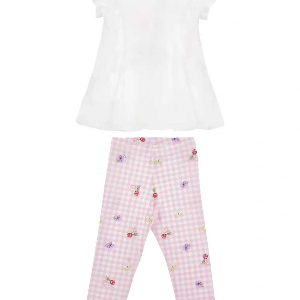 Комплект Gingham из топа и брюк с цветочным принтом